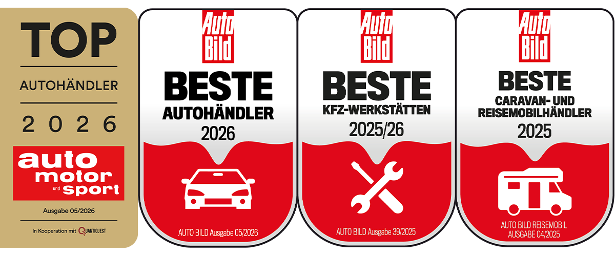 AutoMotorSport Auszeichnung Top Händler 2026 und AutoBild Auszeichnungen 2025-2026
