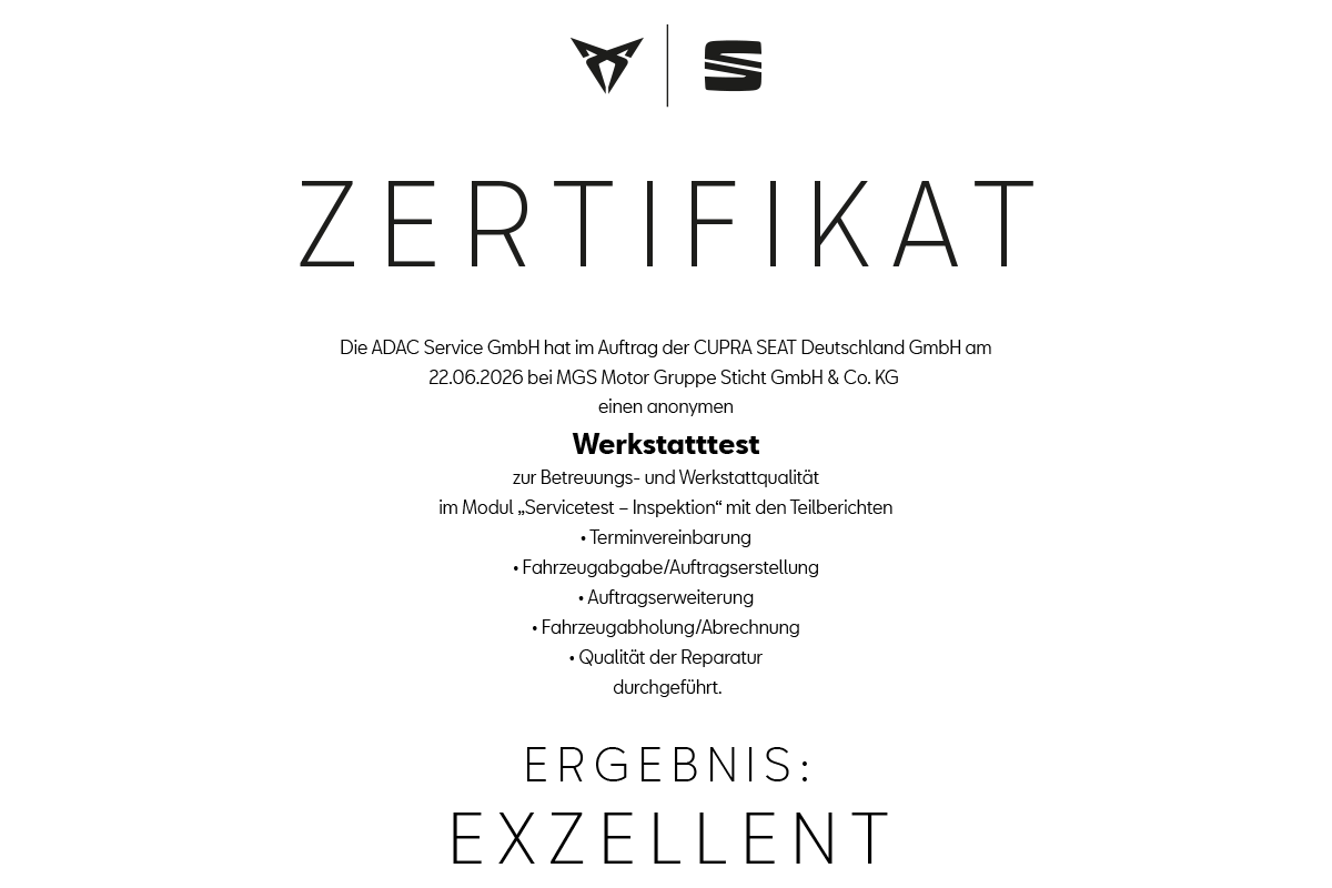 Werkstatt-Test mit Bestnote
