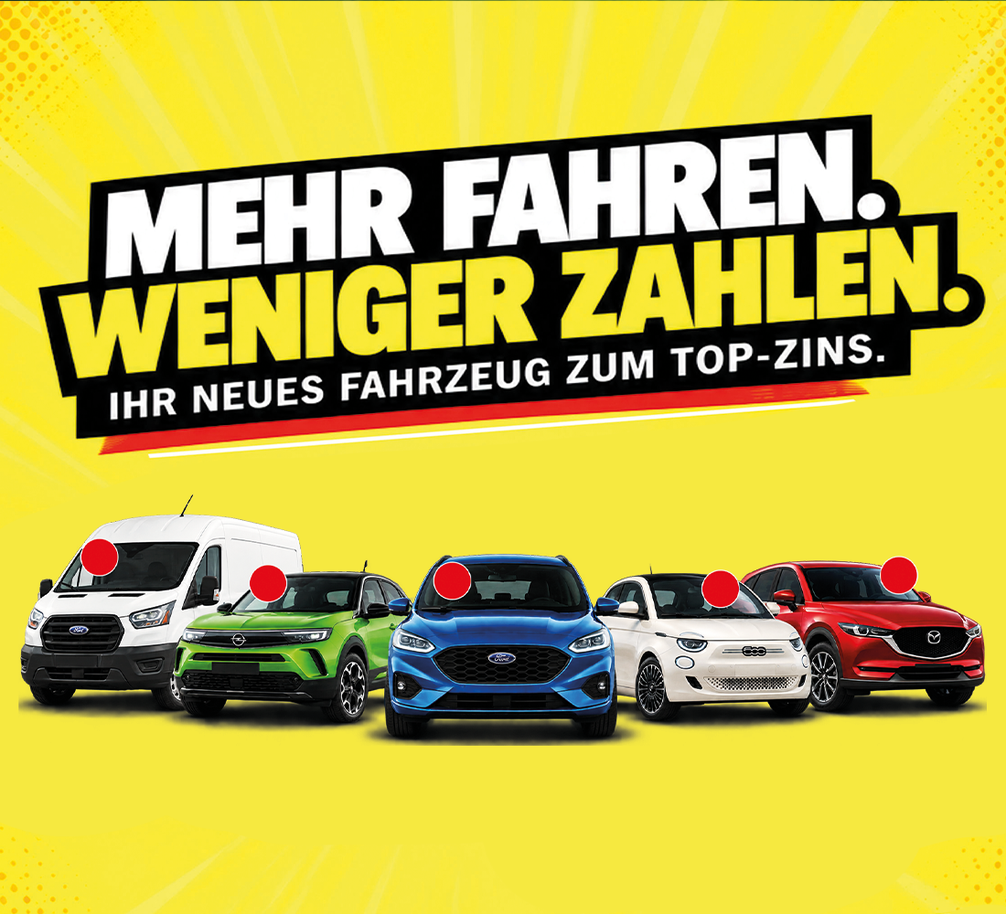 Werbegrafik "Mehr fahren. Weniger Zahlen"