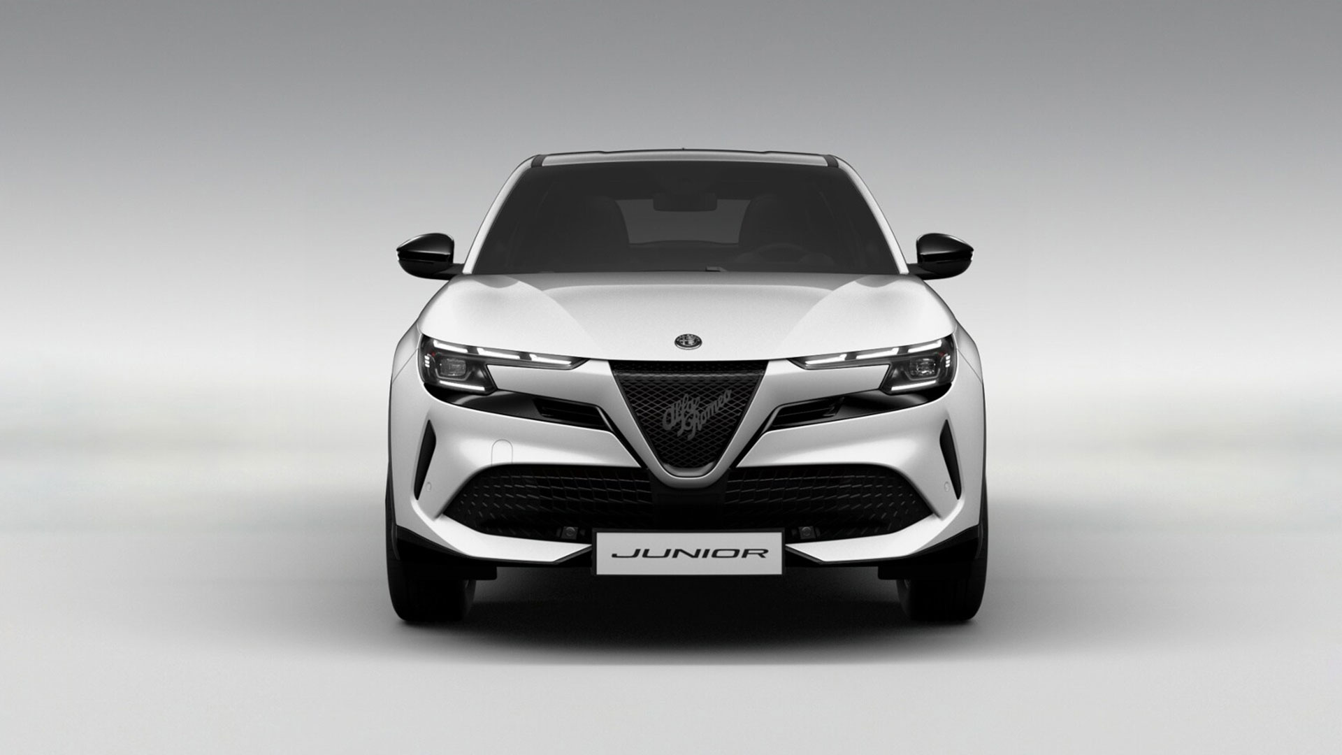 Alfa Romeo Junior Ibrida Hybrid in Bianco Sempione Uni Frontalansicht