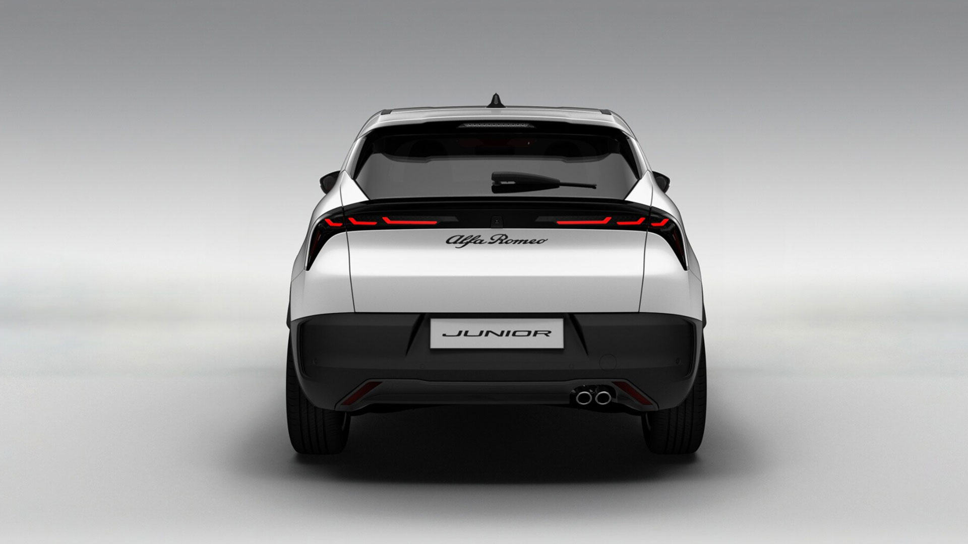 Alfa Romeo Junior Ibrida Hybrid in Bianco Sempione Uni Heckansicht