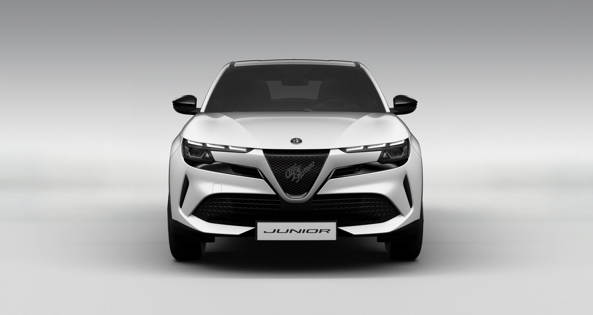 Alfa Romeo Junior Ibrida Hybrid in Bianco Sempione Uni Frontalansicht