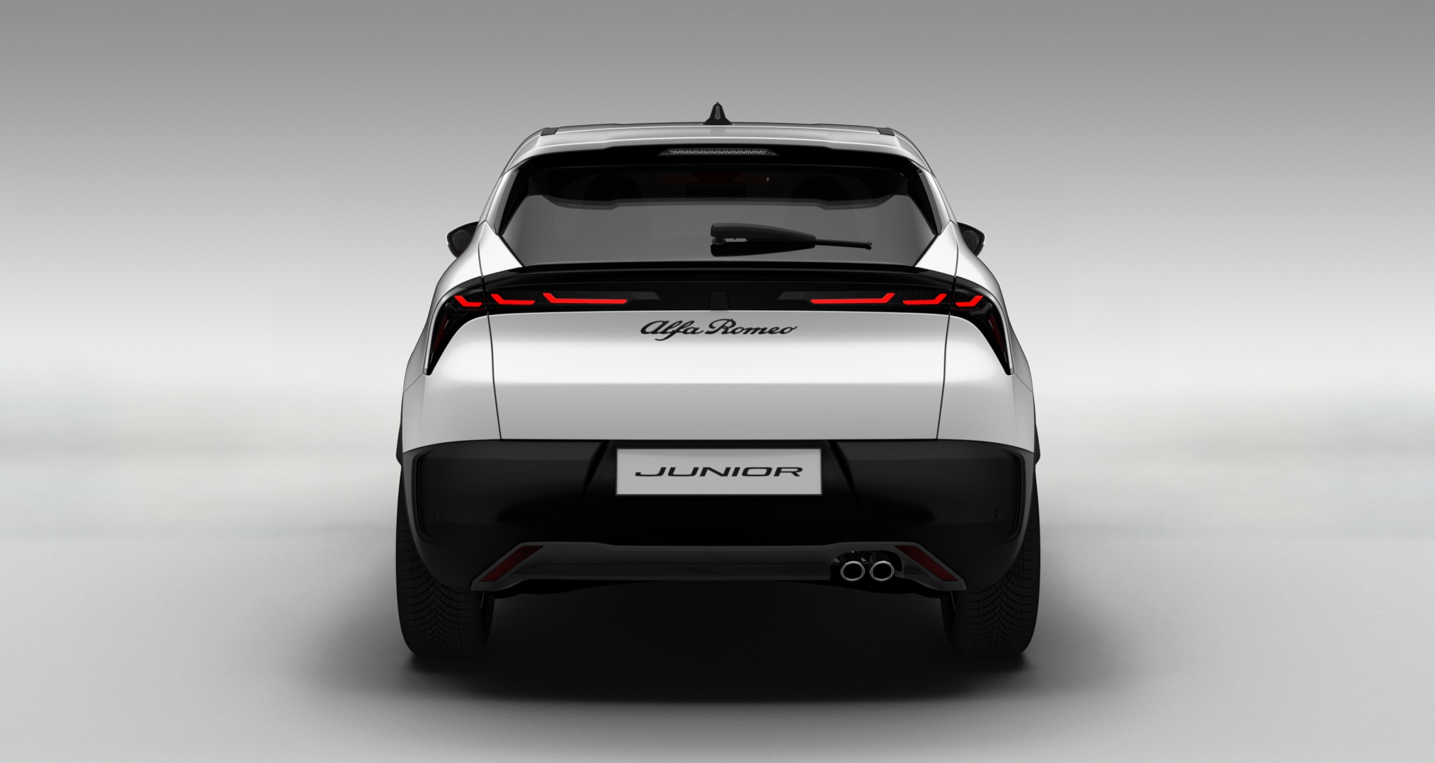 Alfa Romeo Junior Ibrida Hybrid in Bianco Sempione Uni Heckansicht