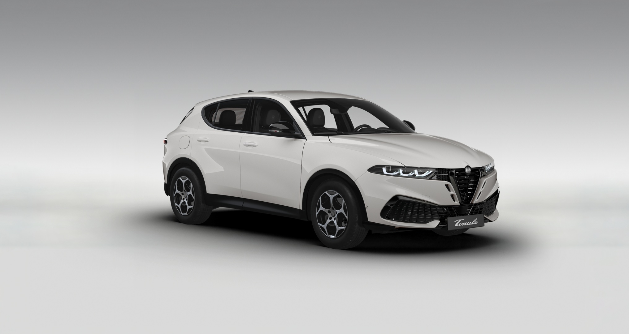 Alfa Romeo Tonale Ibrida Hybrid Tonale in Bianco Banchise Uni von der Seite vorne