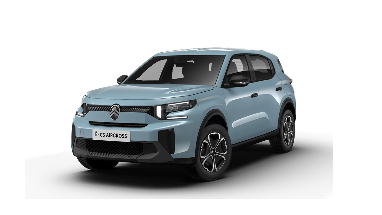 Citroën eC3 AIRCROSS YOU in Monte-Carlo-Blau (Metallic) von der Seite vorne