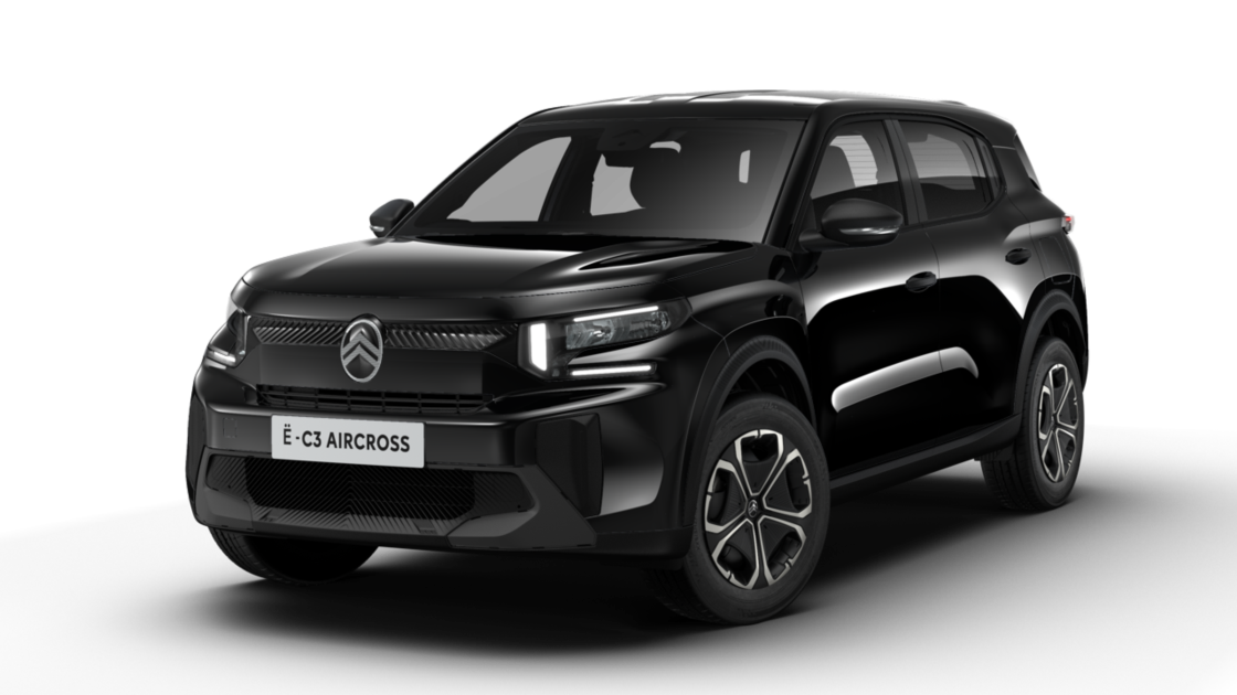 Citroën eC3 AIRCROSS YOU in Perla-Nera-Schwarz von der Seite vorne