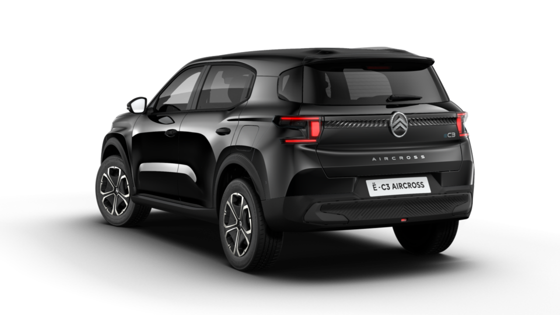 Citroën eC3 AIRCROSS YOU in in Perla-Nera-Schwarz von der Seite hinten