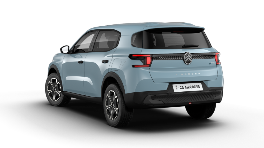 Citroën eC3 AIRCROSS YOU in in Monte-Carlo Blau von der Seite hinten