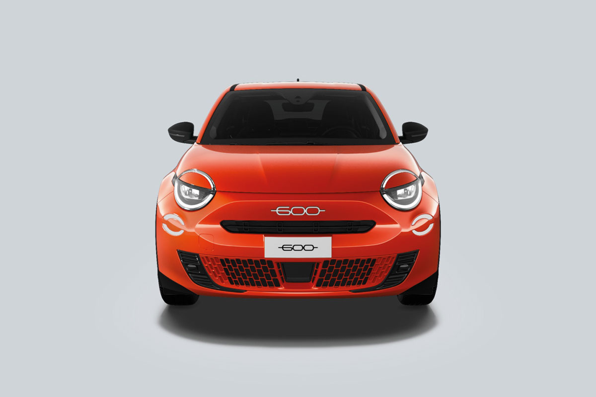 Fiat 600 Pop in Sole Orange Frontansicht