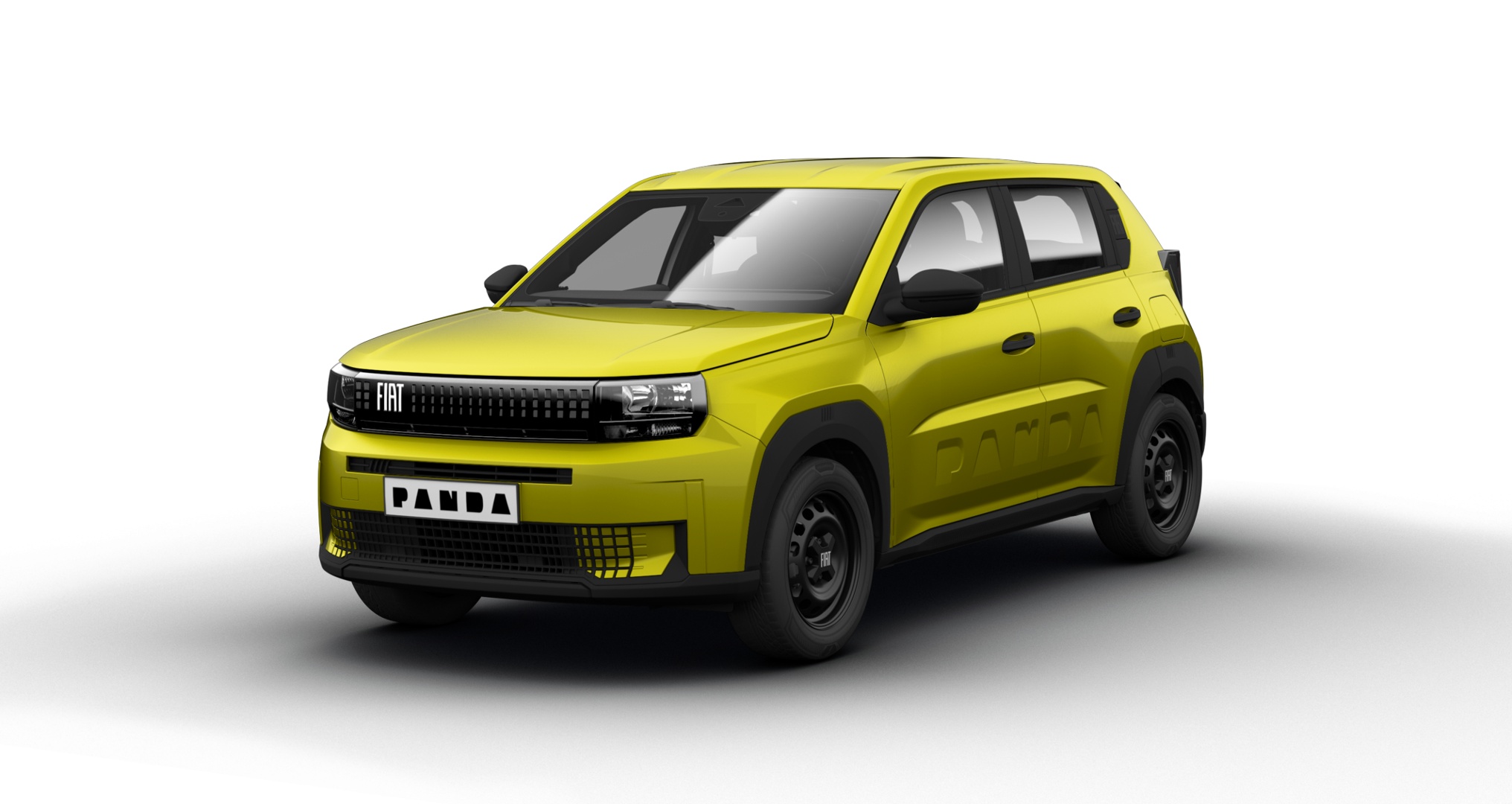 Fiat Grande Panda Pop in Limone Gelb von vorne