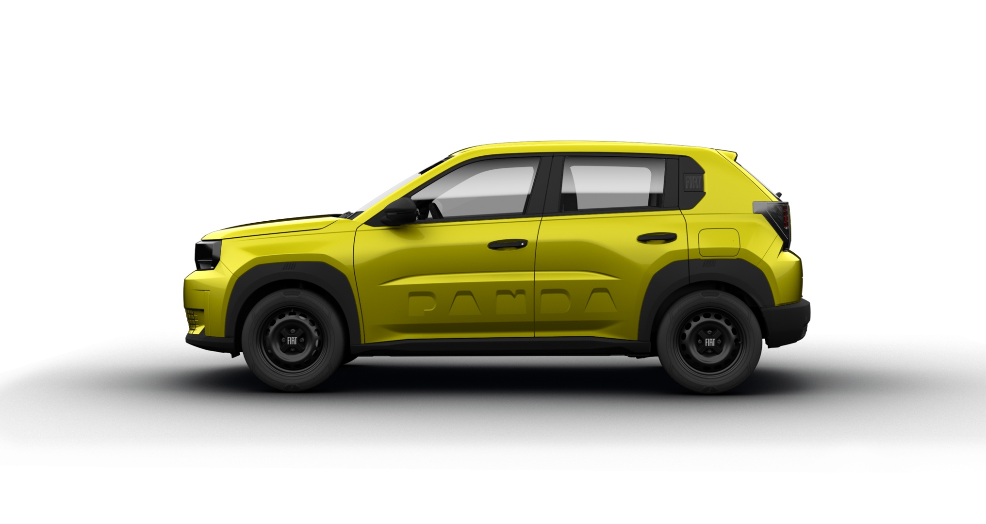 Fiat Grande Panda Pop in Limone Gelb von der Seite