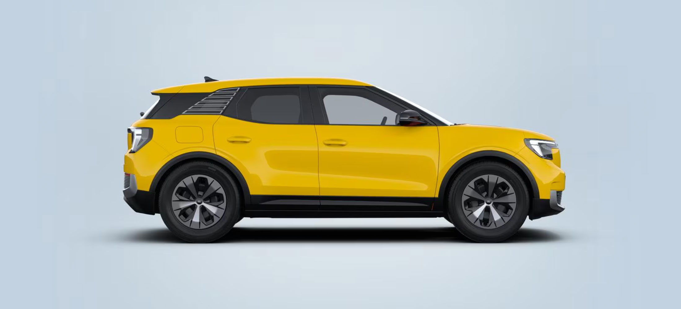 Gelber Ford Explorer in Seitenansicht.
