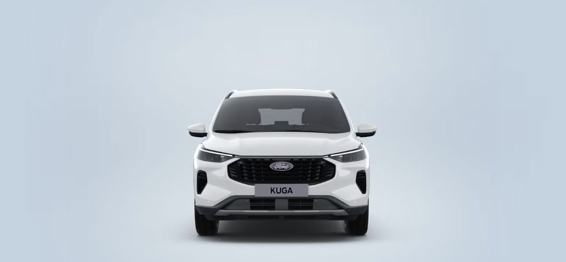Ford Kuga Titanium Vollhybrid in der Farbe Frozen White von vorne