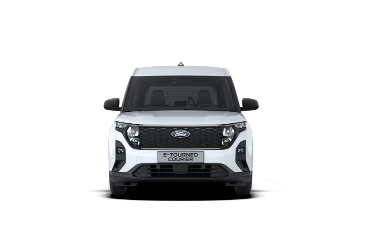 Ford E-Tourneo Courier in Frozen White Frontalansicht