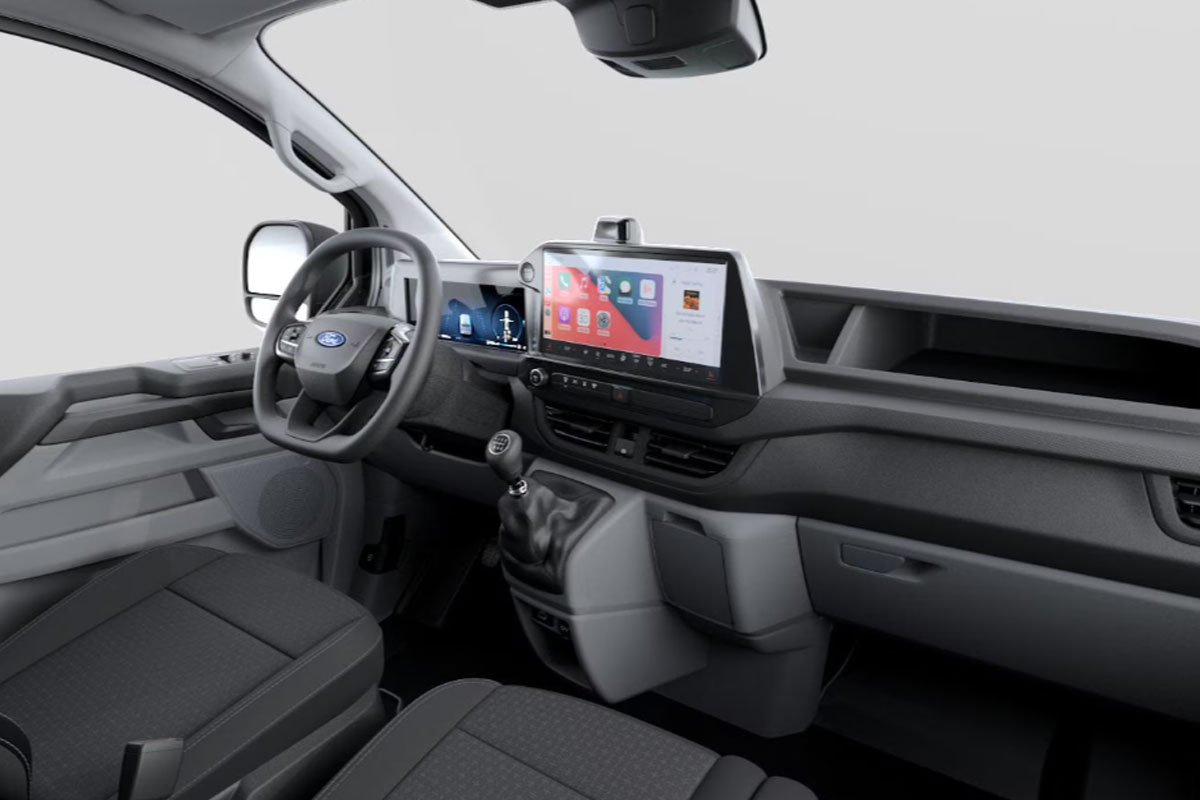 Seitliches Bild des Ford Transit Custom Interieurs