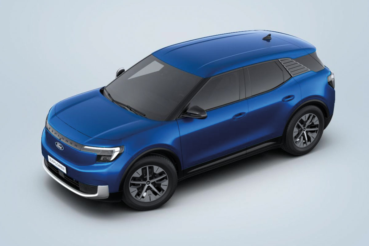 Ford Explorer Elektro in Blue My Mind Metallic von oben