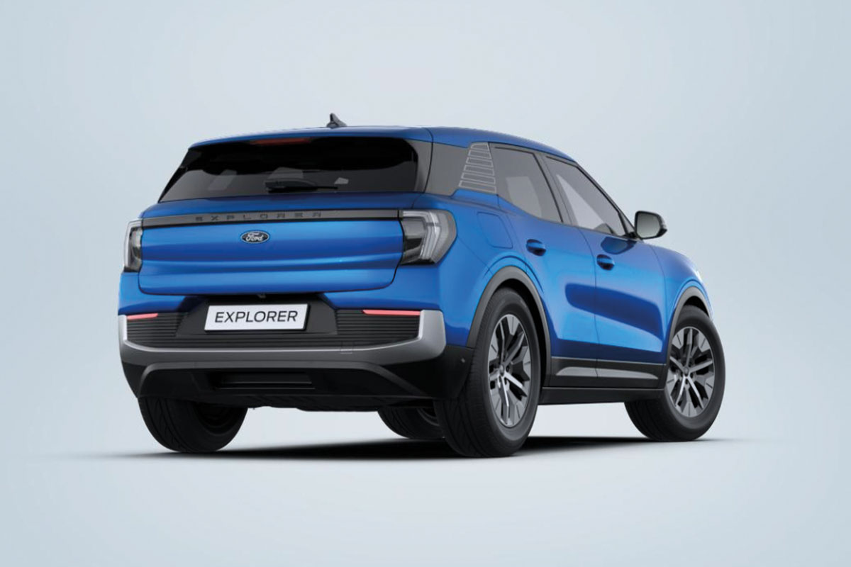 Ford Explorer Elektro in Blue My Mind Metallic Heckansicht
