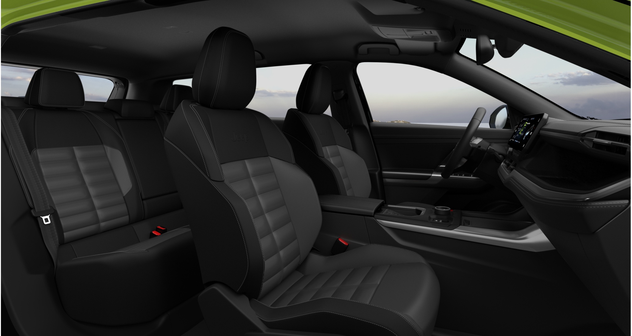 Jeep Compass e-Hybrid Altitude Sitze im Innenraum des Fahrzeugs