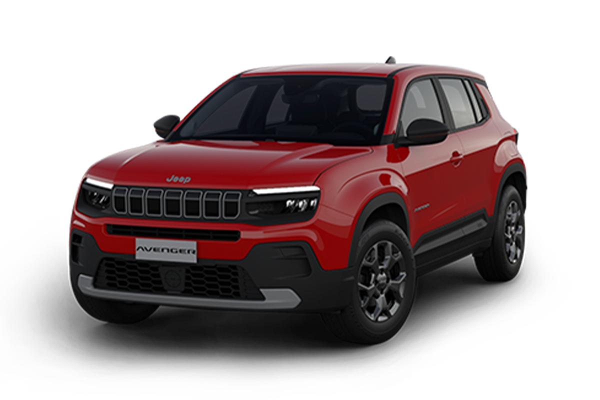 Jeep Avenger in Ruby Red (Rot) von Vorne
