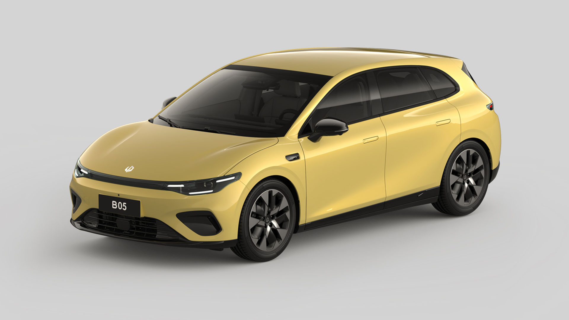 Leapmotor B05 in Lightning Yellow von der Seite