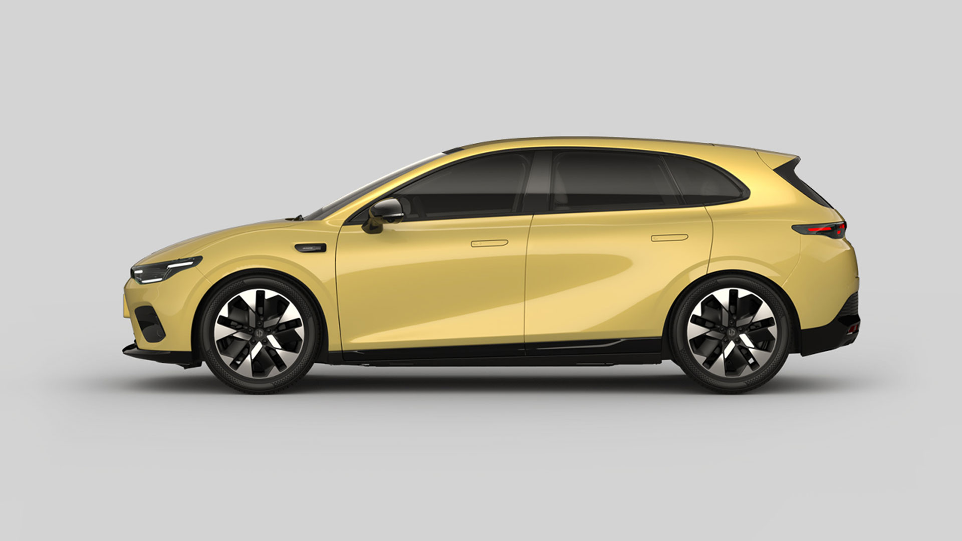 Leapmotor B05 in Lightning Yellow von der Seite 