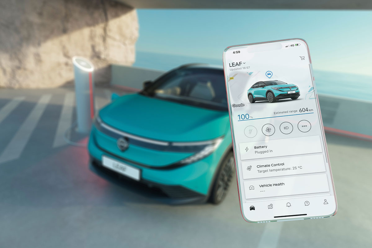 Der neue Nissan Leaf Konnektivität mit App auf dem Smartphone