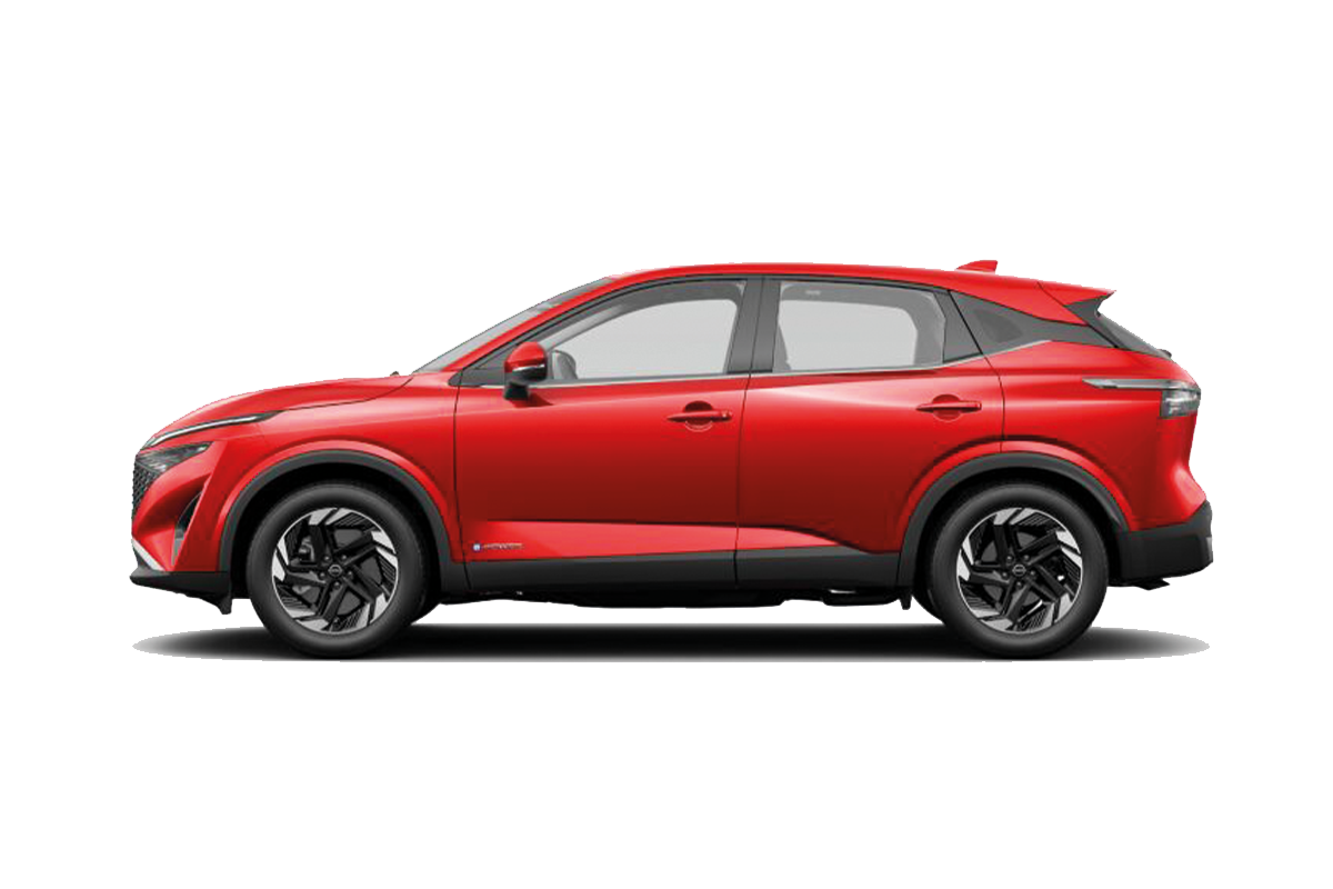 Nissan Qashqai in Fuji Sunset Red Seitenansicht