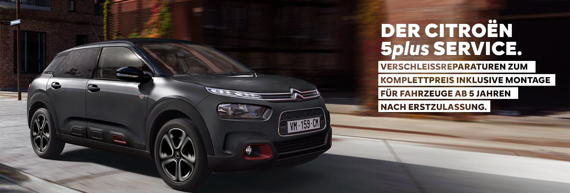 Der Citroën 5plus Service - Verschleißreparaturen zum Komplettpreis inklusive Montage für Fahrzeuge ab 5 Jahren nach Erstzulassung.